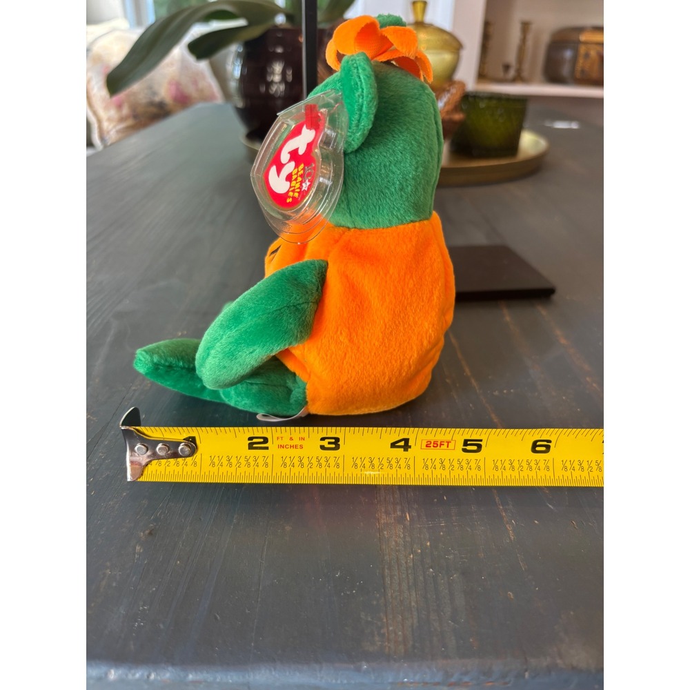 Ty Beanie Babies Tricky the Bear Halloween Pumpkin 10th Anniversary Plush Green - Picture 11 of 11